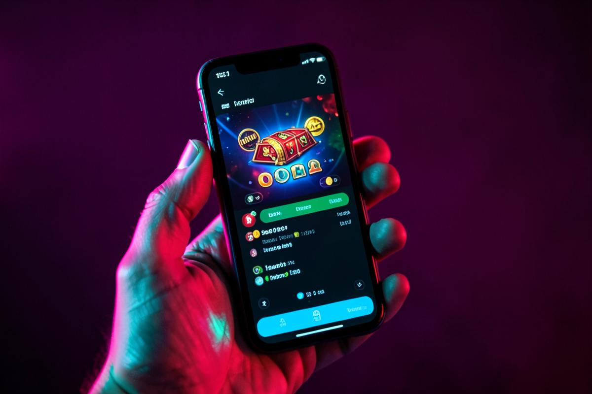Slotv Casino pe ecranul unui telefon mobil